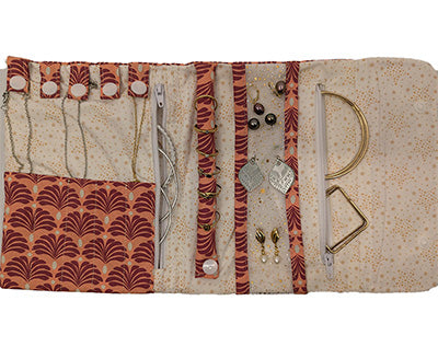 Pochette à bijoux de voyage "Eventails Corails"