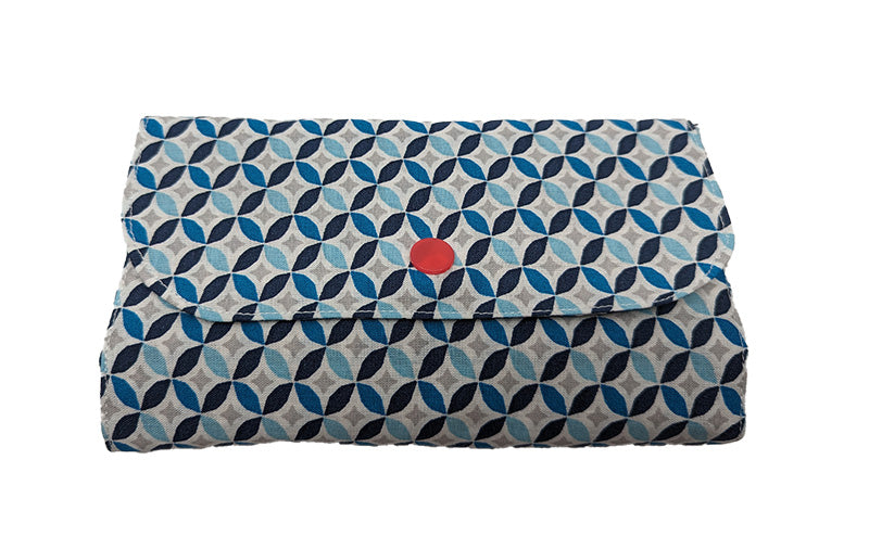 Sac pliable bleu avec rosaces