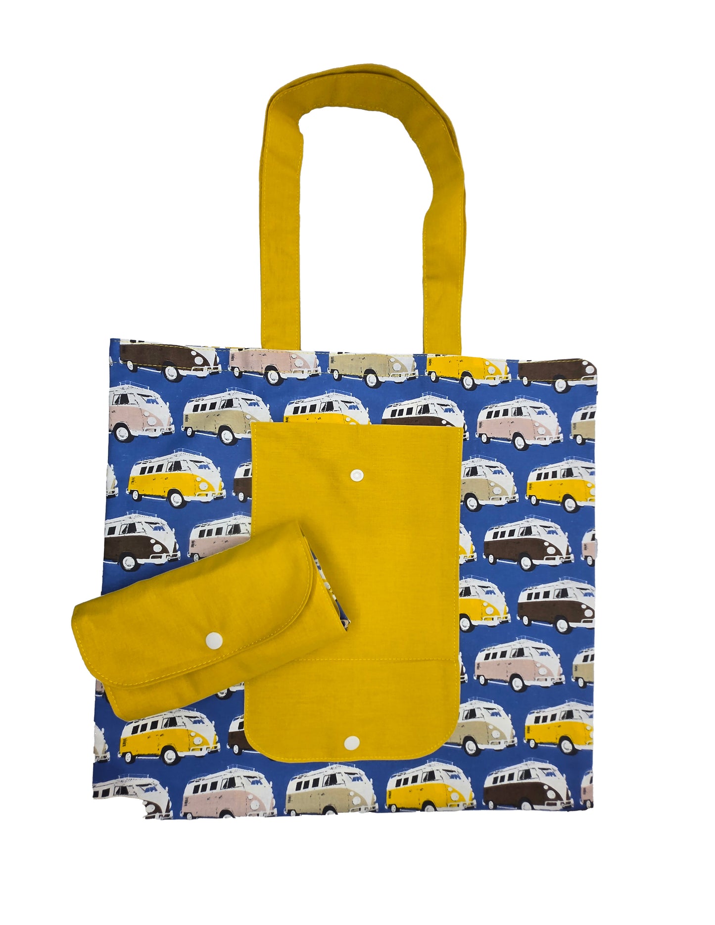 Sac pliable "Combi" bleu et jaune