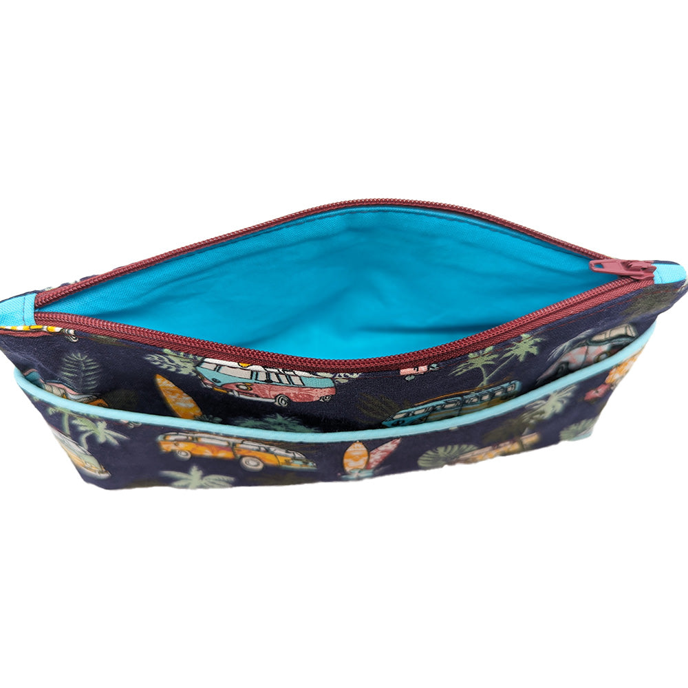 Trousse avec poche extérieure "Combi" bleu marine
