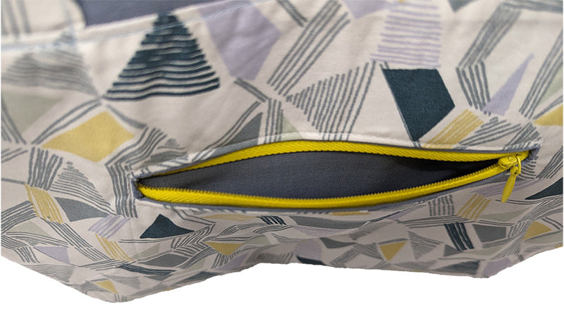 Sac bicolore pression aimantée "Lignes et triangles"