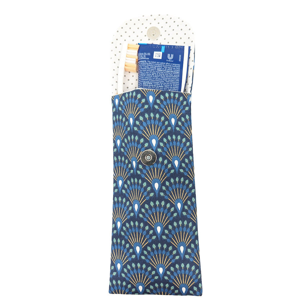 Etui à brosse à dents "Paons Bleus"