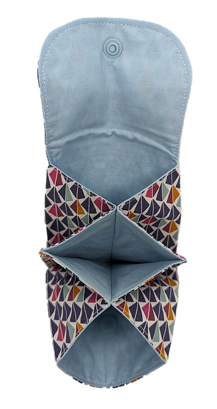 Porte-monnaie origami "Triangles" bleu