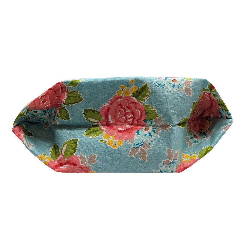 Mini tote bag bleu à fleurs