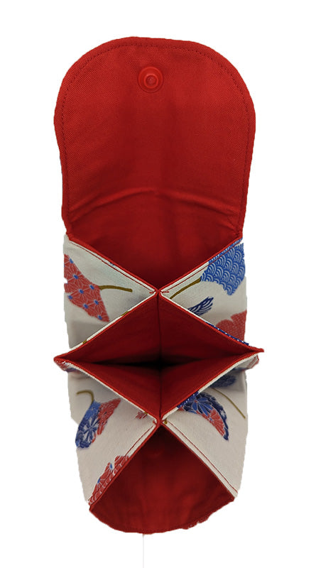 Porte-monnaie origami ginkgo rouge