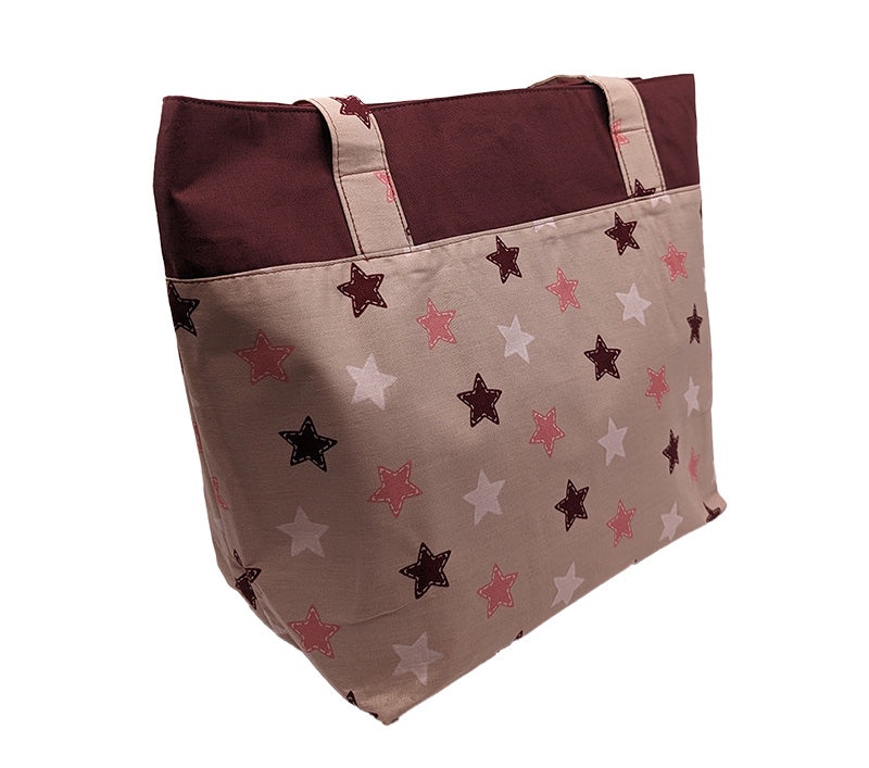 Sac bicolore pression aimantée "Pink Stars"