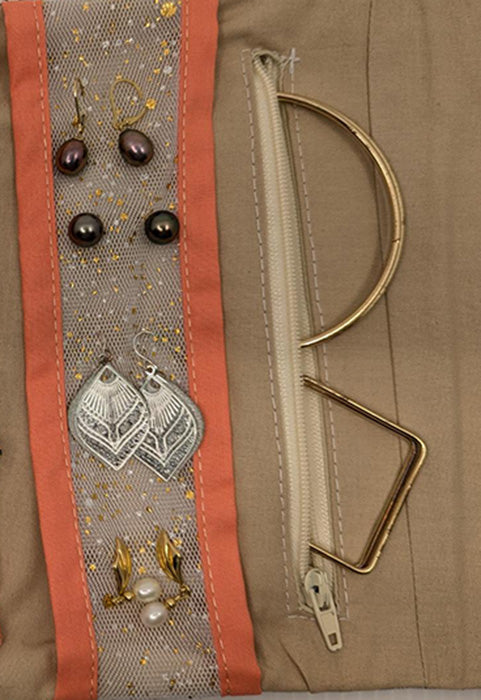 Pochette à bijoux de voyage ginkgo vert
