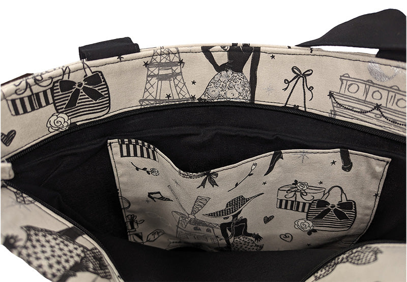 Sac bicolore zippé "Paris"