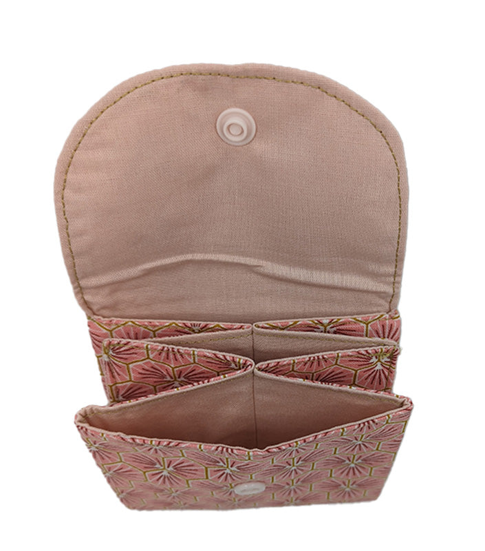Porte-monnaie "Fleurs japonaises" rose