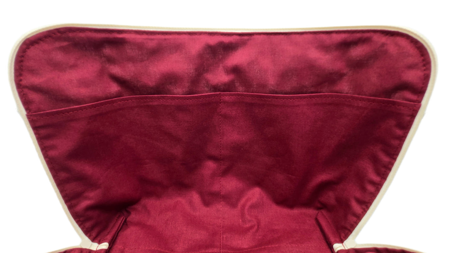 Maxi-trousse "Fleurs blanches et bordeaux"