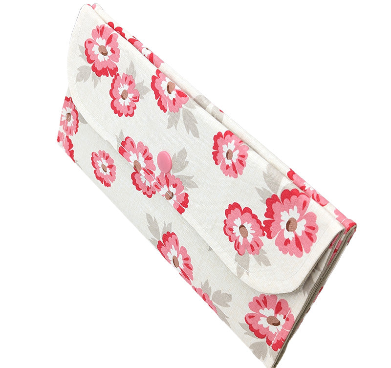 Pochette double fleurs roses