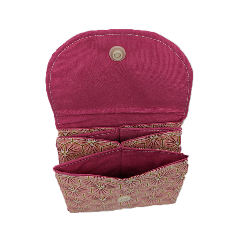 Porte-monnaie "Fleurs japonaises" rose vif