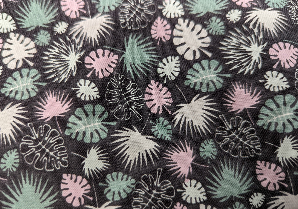 Trousse avec poche extérieure "Feuilles de palmiers"