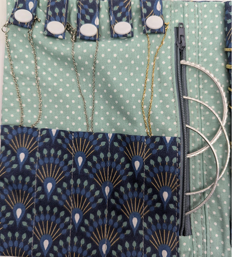 Pochette à bijoux de voyage paons bleus