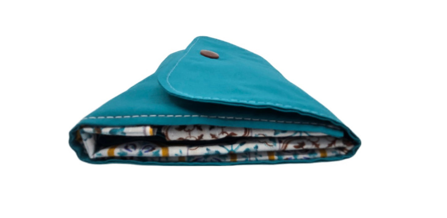 Sac pliable "Faïence" et turquoise