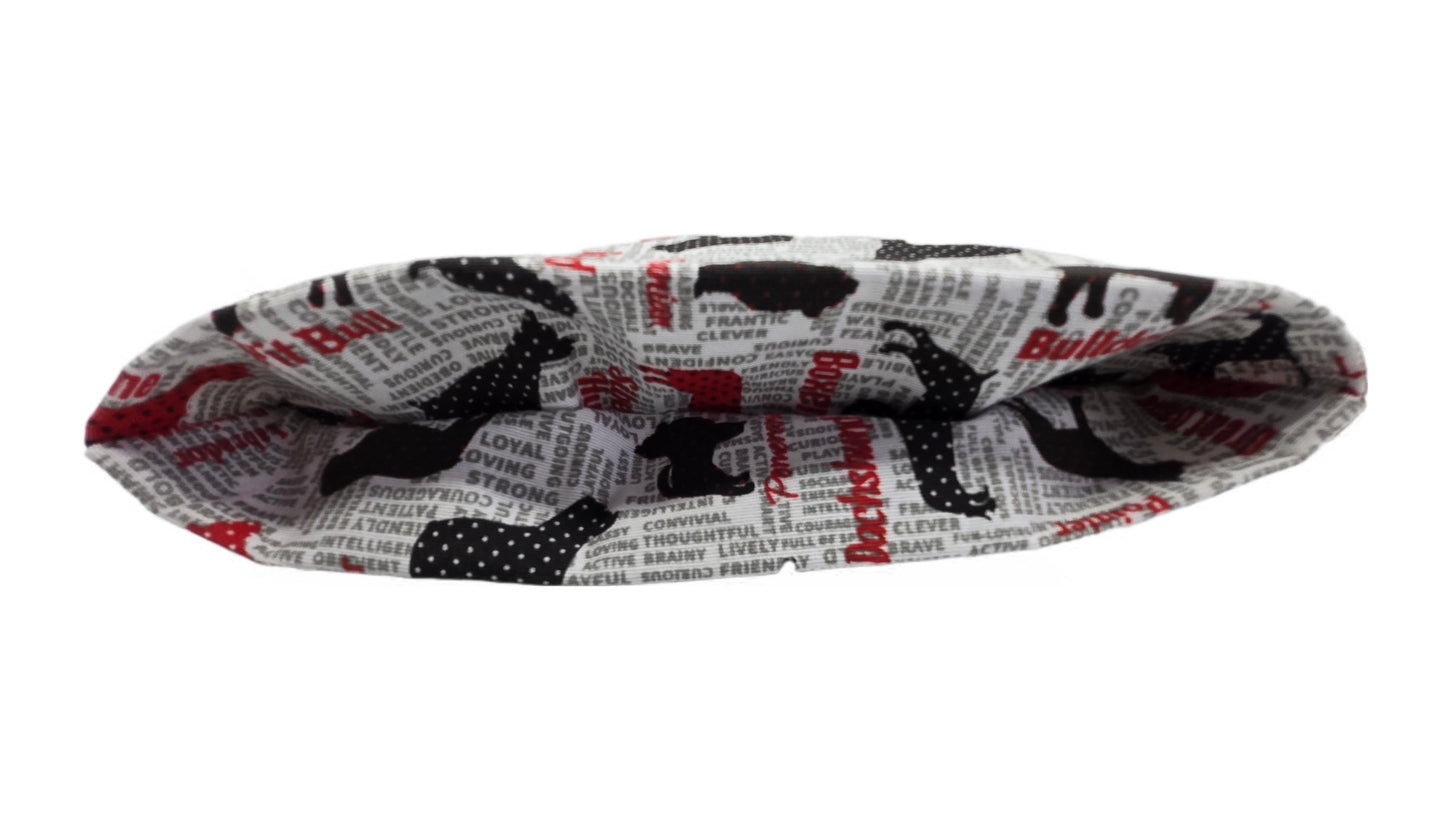 Mini tote bag "Toutous" rouges et noirs