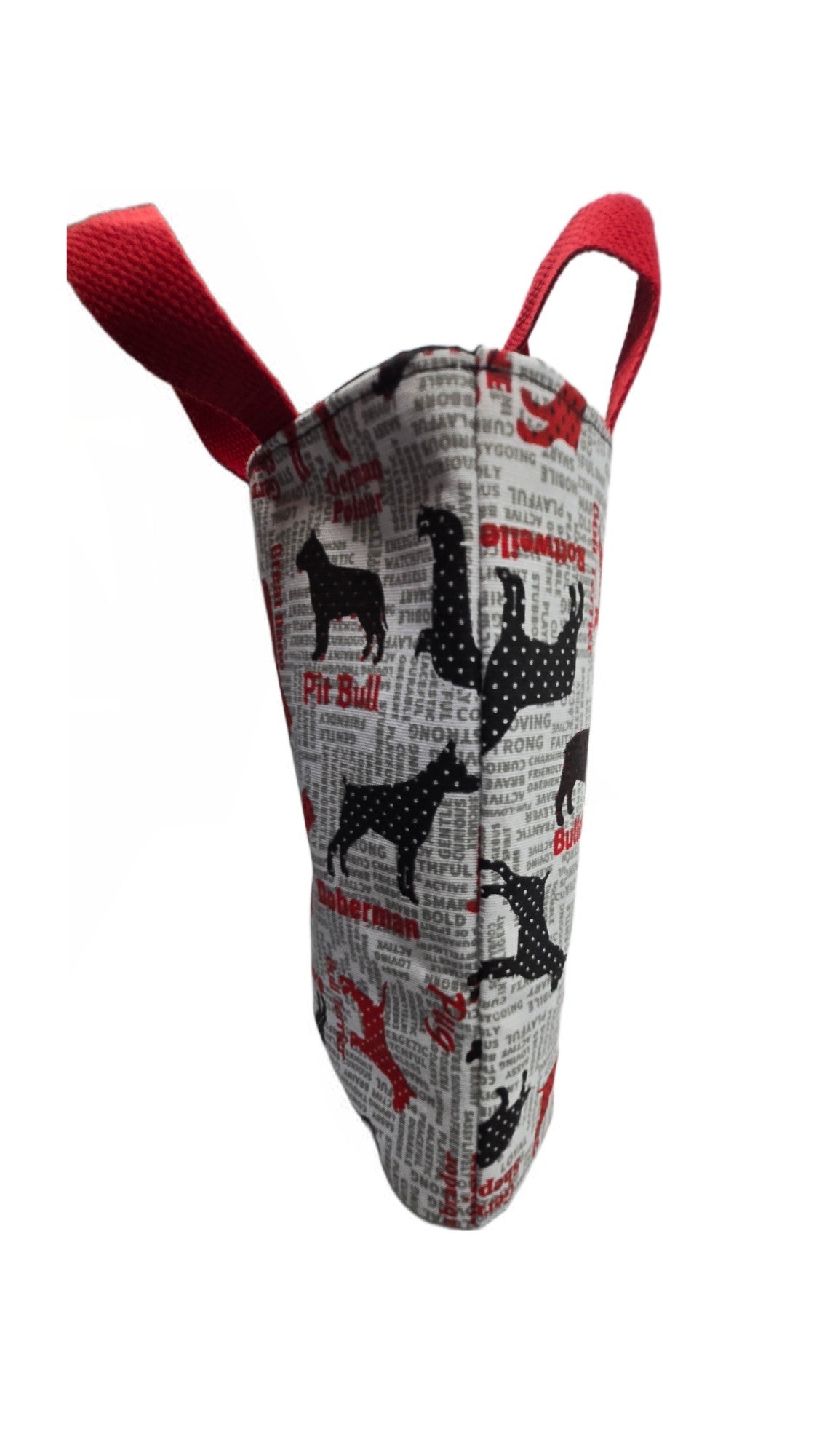 Mini tote bag "Toutous" rouges et noirs