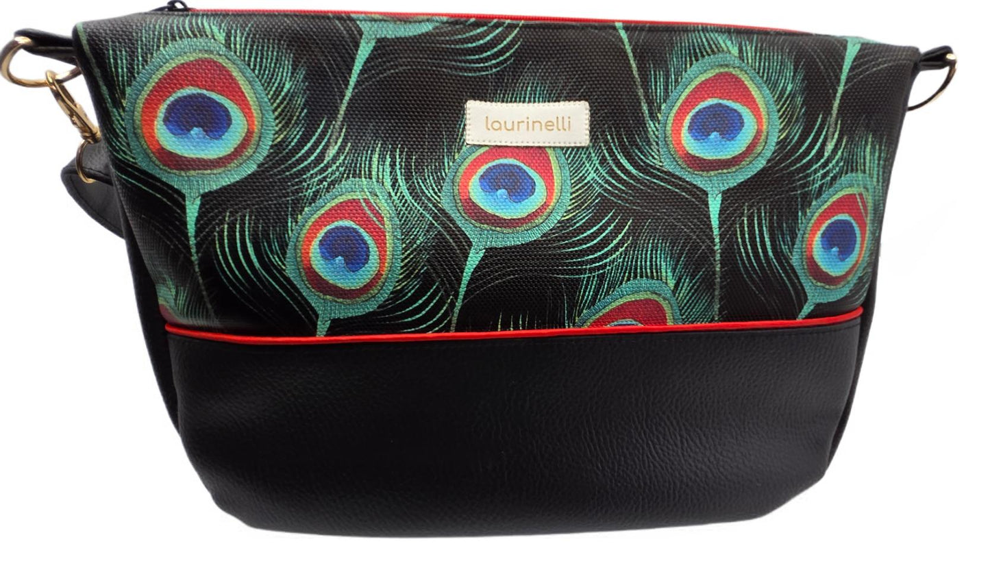 Sac à main artisanal en simili cuir "Paons"