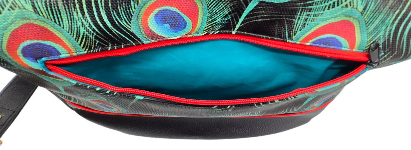 Sac à main artisanal en simili cuir "Paons"