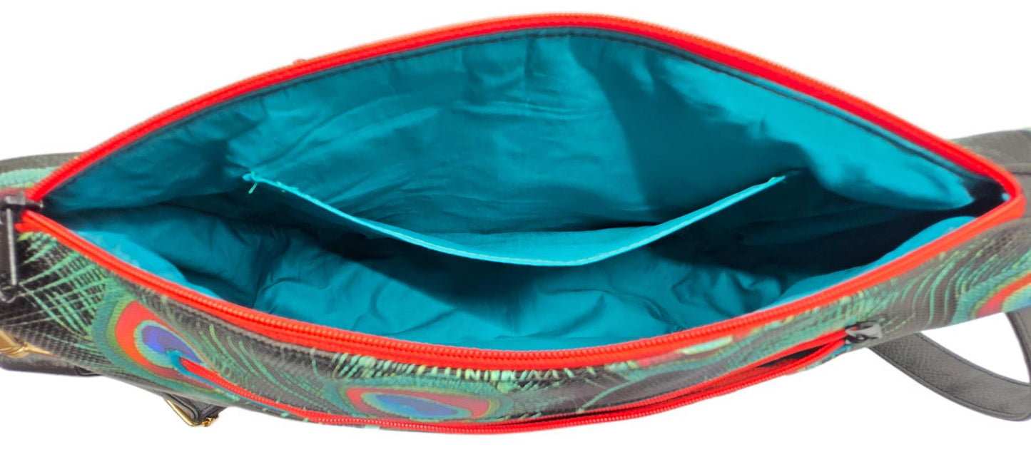 Sac à main artisanal en simili cuir "Paons"