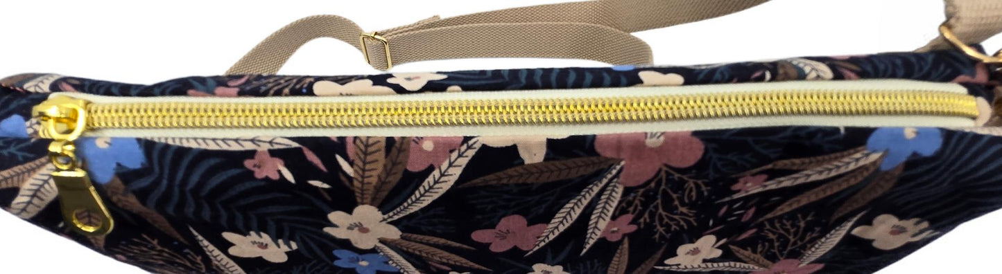 Sac à main artisanal en jeans "Fleurs Romantiques"