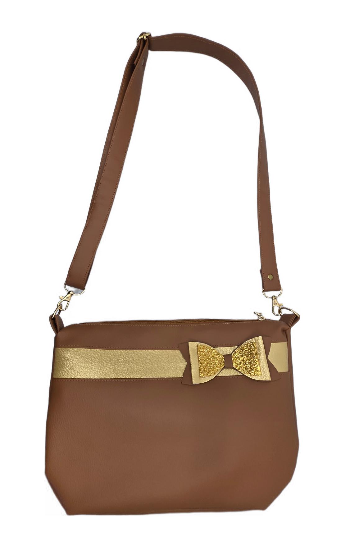Sac à main artisanal en simili-cuir "Marron chic"