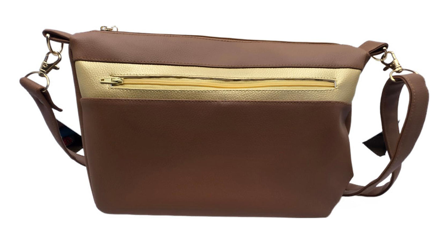 Sac à main artisanal en simili-cuir "Marron chic"