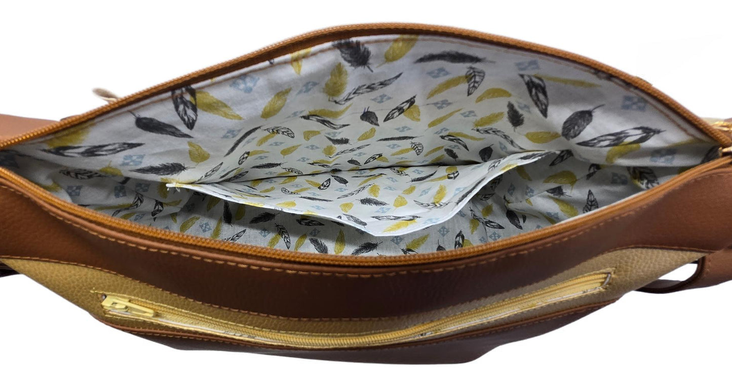 Sac à main artisanal en simili-cuir "Marron chic"