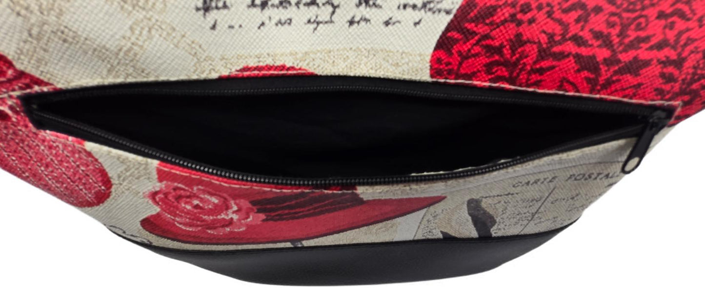 Sac à main artisanal en simili-cuir "Paris chic" noir