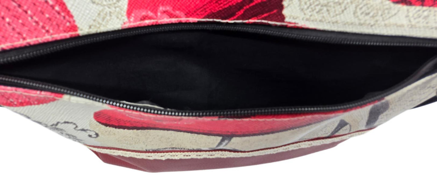 Sac à main artisanal en simili-cuir "Paris chic" bordeaux