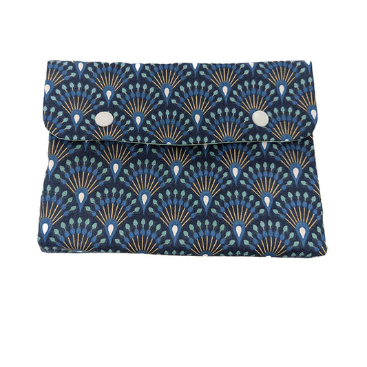 Pochette à bijoux de voyage paons bleus