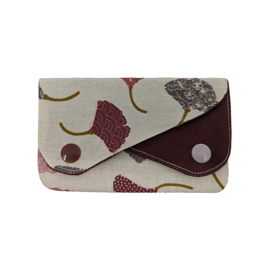 Porte-monnaie double à pressions Ginkgo bordeaux