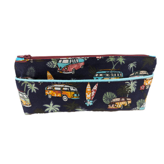 Trousse avec poche extérieure "Combi" bleu marine
