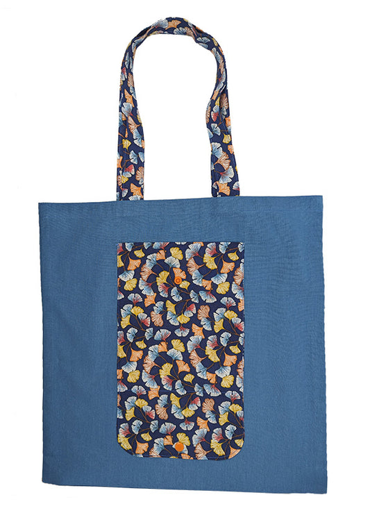 Sac pliable "Ginkgo" bleu