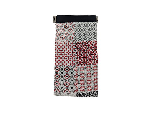 Etui à lunettes "Mosaïques" rouge et noir