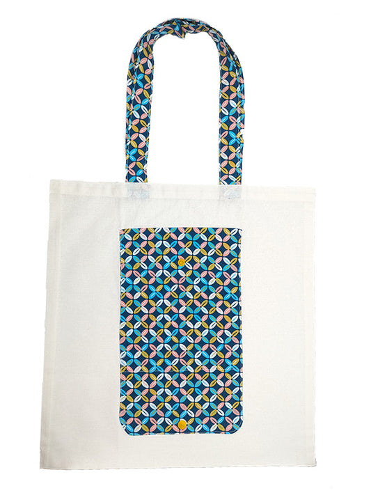 Sac pliable blanc et bleu