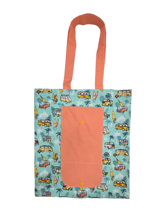 Sac pliable "Combis" vert et orange