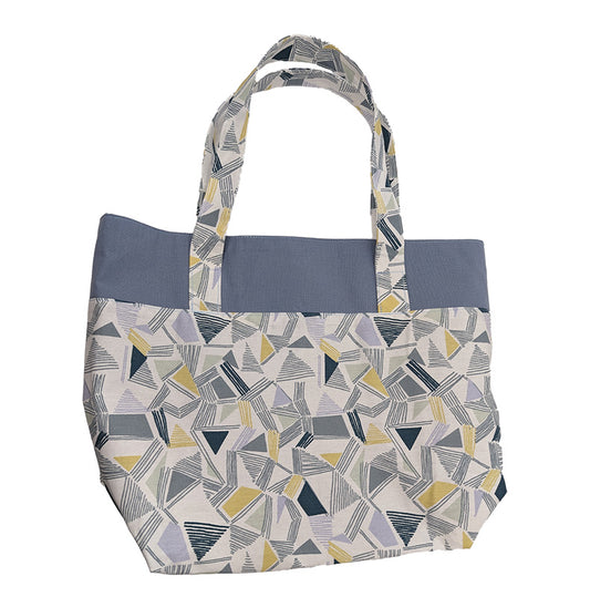 Sac bicolore pression aimantée "Lignes et triangles"