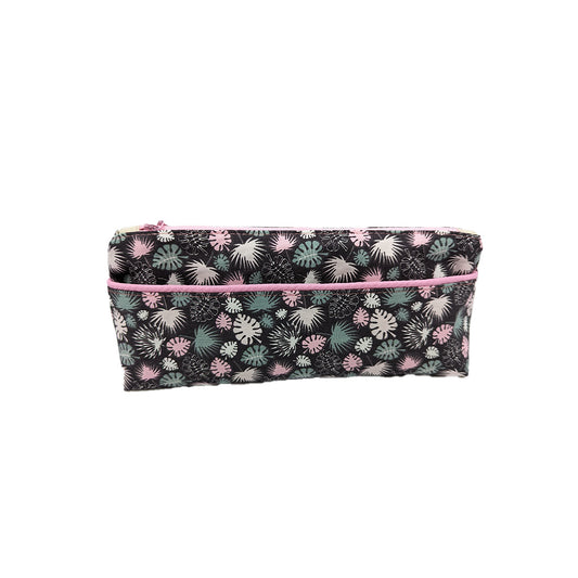 Trousse avec poche extérieure "Feuilles de palmiers"