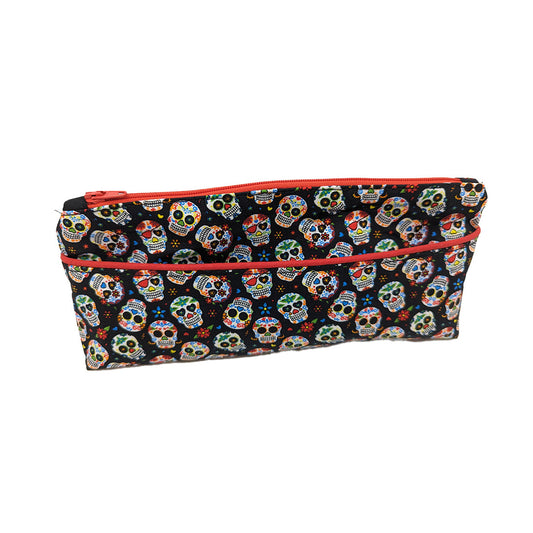 Trousse avec poche extérieure Red Skulls