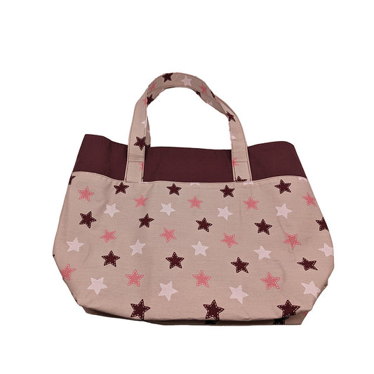 Sac bicolore pression aimantée "Pink Stars"