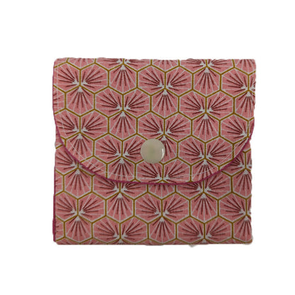 Porte-monnaie "Fleurs japonaises" rose vif