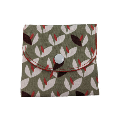 Porte-monnaie origami beige à fleurs
