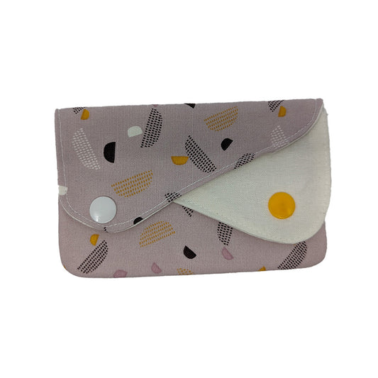 Porte-monnaie double à pressions violet et blanc