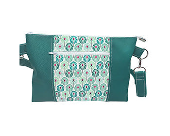 Sac à main artisanal simili Paons vert