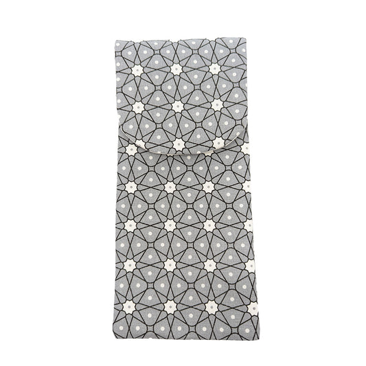 Etui à brosse à dents "Fleurs Géométriques" gris