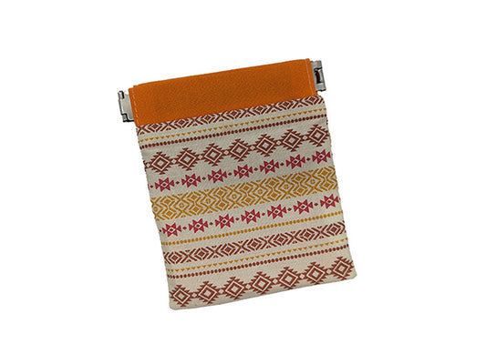 Porte-monnaie clic-clac "Aztèque" orange