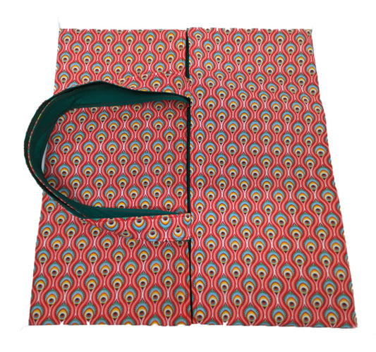 Sac à tarte réversible Paon rouge et vert