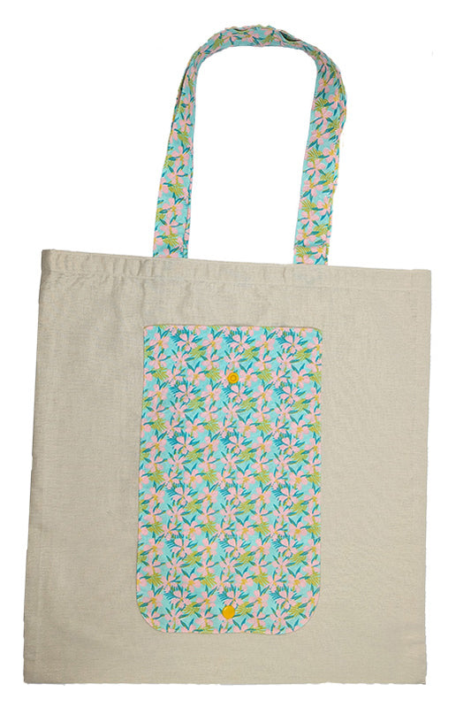 Sac pliable "Fleurs tropicales"