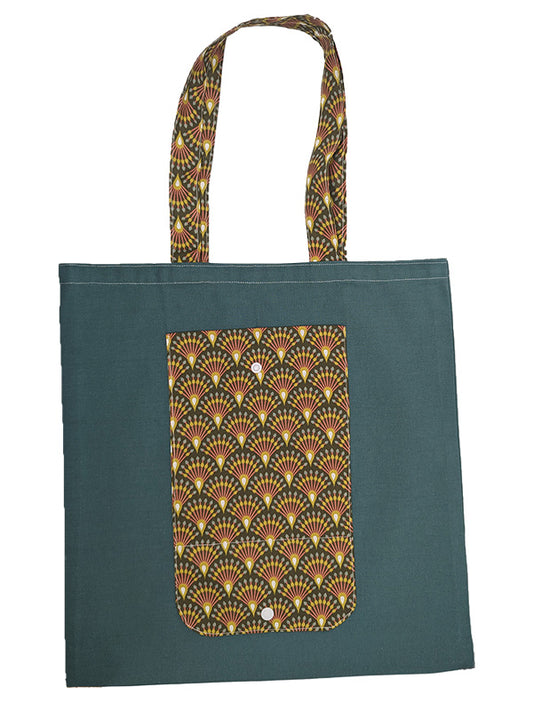 Sac pliable vert avec éventails